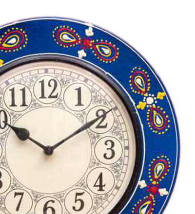 12" Decorative Ethnic Floral Painted Wall Clock for Home | House Warming Gift - D'DASS Store