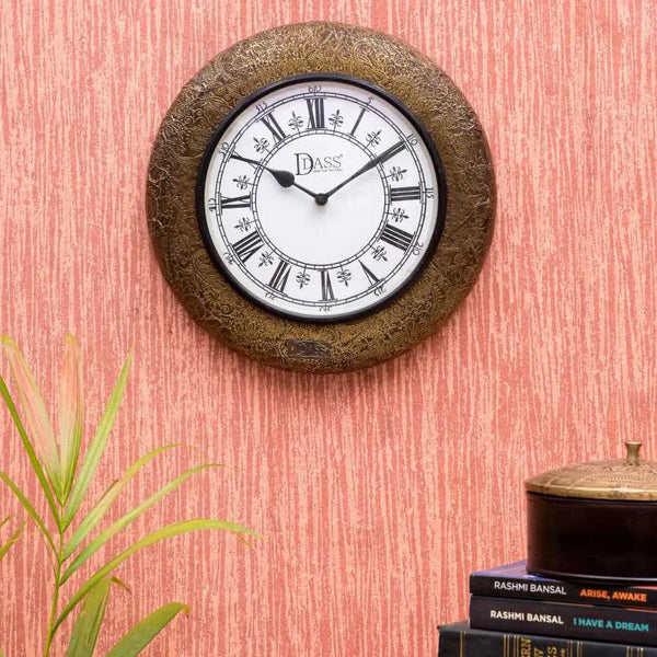 12" Vintage Designed Brass Wall Clock for Home - D'DASS Store