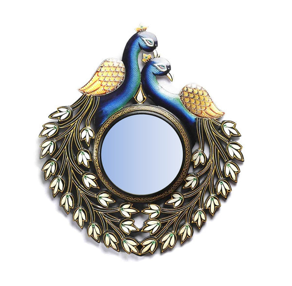 22" MDF wooden Peacocks Decorative Wall Mirror