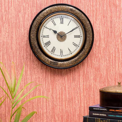 12" Ethnic Antique Brass Wall Clock for Home
