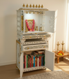 Wooden Pooja Temple & Puja Mandap with Cabinet for Home | DDASSWT2411Cabinet_WGD