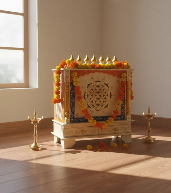 Wooden Pooja Temple & Puja Mandap For Home | DDASSWT2411_SD - D'DASS Store