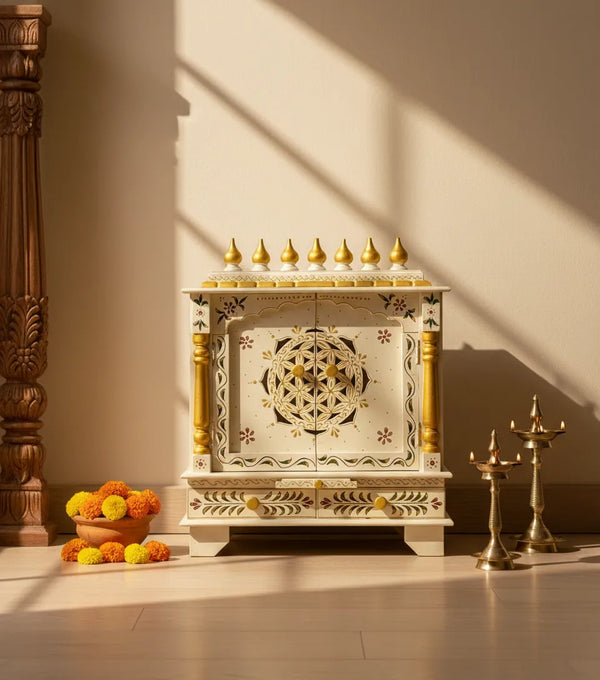 Wooden Pooja Temple & Puja Mandap For Home | DDASSWT2411_WGD