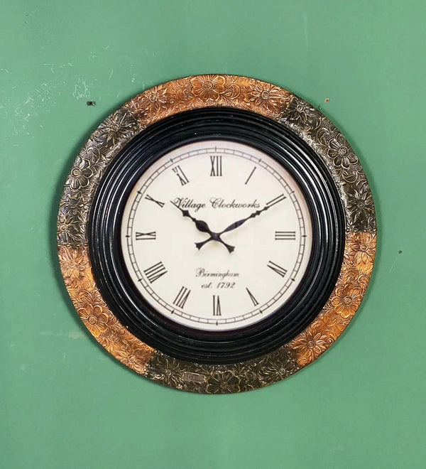 24" Decorative Ethnic Antique Wooden Wall Clock for Home | Diwali Gift