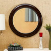 24 Inch Walnut finish MDF wood Decorative Wall Mirror