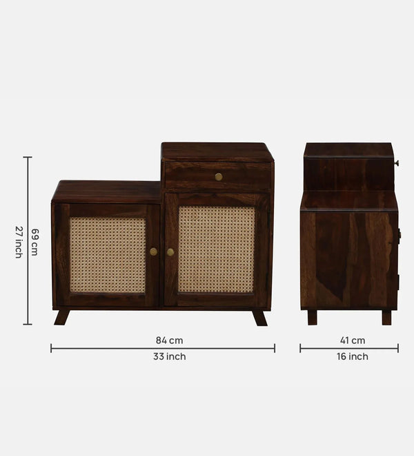 EdgeBench Collection Sheesham Wood Shoe Rack In Provincial Teak Finish - D'DASS Store
