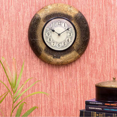 12" Rustic Brass Designed Wall Clock for Home - D'DASS Store