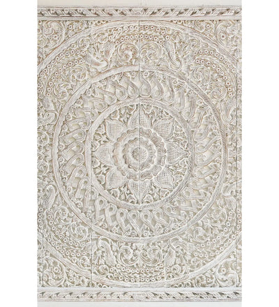 Ocean MistCoastal White King Size Bed Headboard with Frame - D'DASS Store