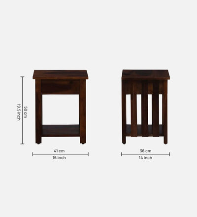 Ivory Wood Bedside Table