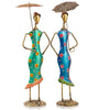 Multicolour Iron Umbrella Aunty For Table Decor Set of 2