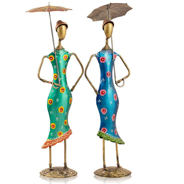 Multicolour Iron Umbrella Aunty For Table Decor Set of 2 - D'DASS Store