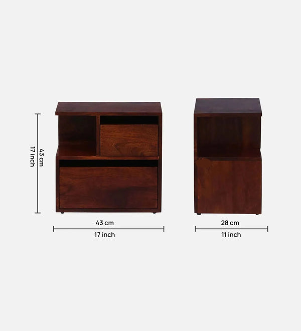 Rustic Edge  Solid Wood Bedside Table