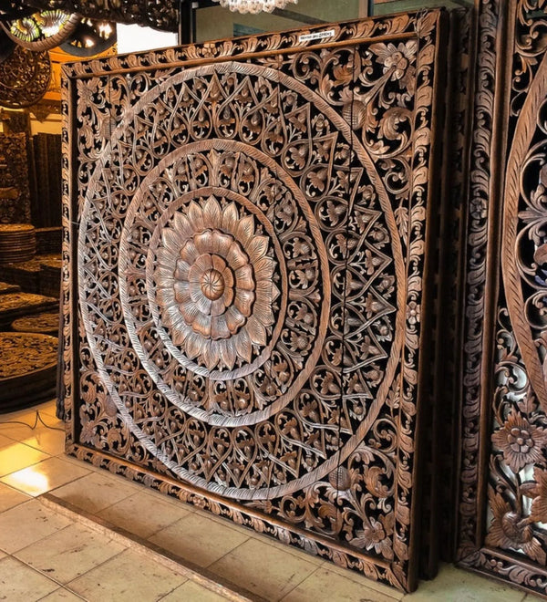 Rajwada Large Hand Carved Wall Art Panel with Frame - D'DASS Store