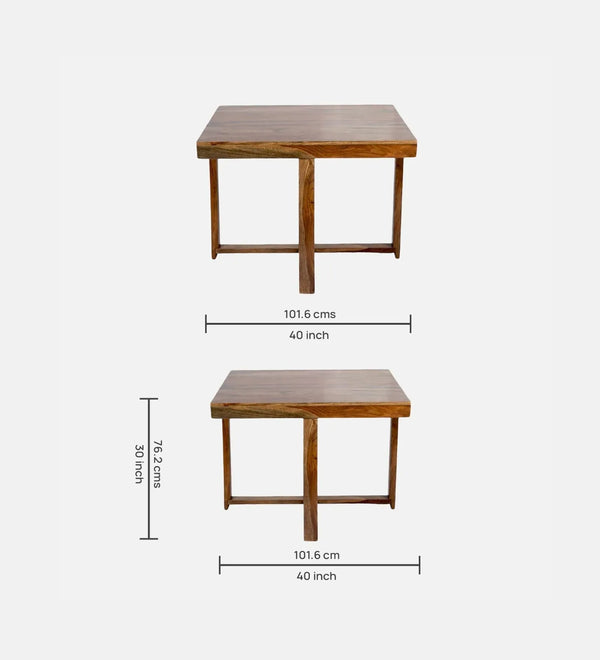 Kanso Minimal 4 Seater Print Table Set And With Teak
