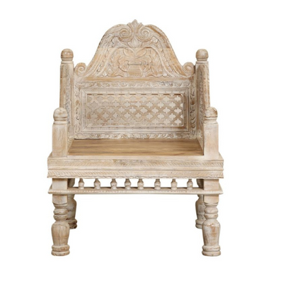 Maharaja Solid wood Handcarved Sofa Chair for Living Room - D'DASS Store