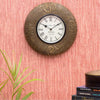 12" Ethnic Brass Wooden Wall Clock for Home