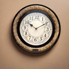 12" HandCrafted Brass Wooden Wall Clock for Home