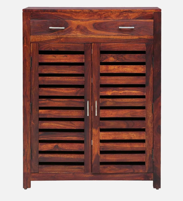 Doorstep Charm Collection Sheesham Wood Shoe Cabinet In Scratch Resistant Honey Oak Finish - D'DASS Store