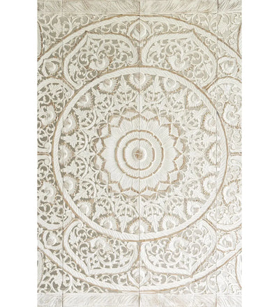 Mandala Majesty Carved Wood Headboard King with Frame - D'DASS Store