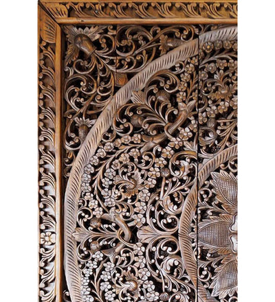 Maharaja King Lotus Bed Headboard with Frame - D'DASS Store