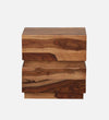 Grainline Wood Bedside Table in Scratch Resistant Rustic Teak Finish With Drawers