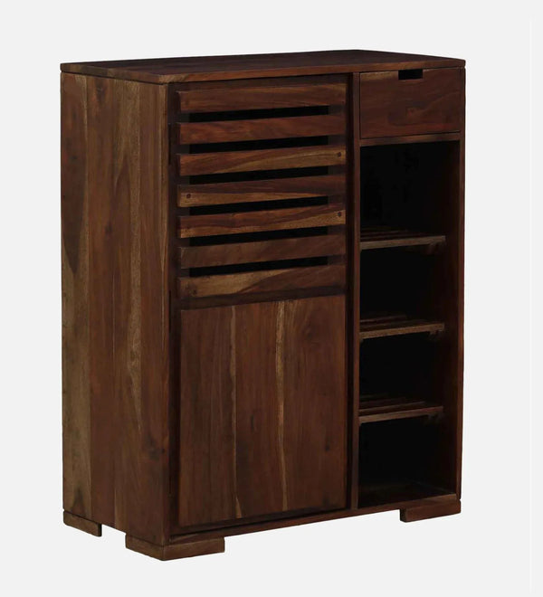 OakLine Bench Sheesham Wood Shoe Cabinet in Scratch Resistant Provincial Teak Finish - D'DASS Store