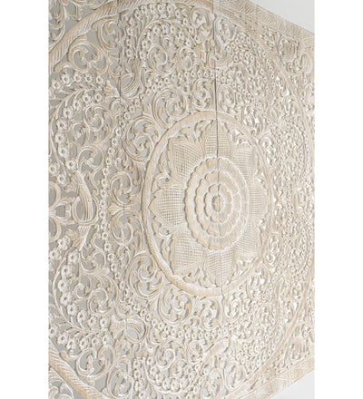 Sacred Mandala Teak Carved Headboard with Frame - D'DASS Store