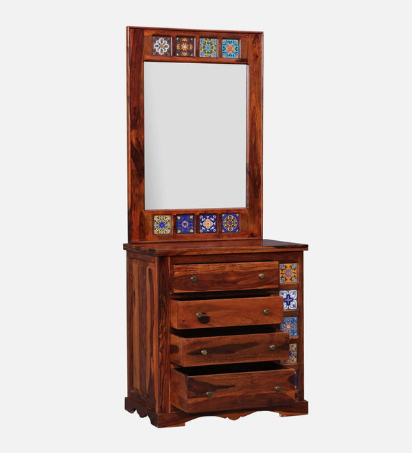 Regal Essence Sheesham Wood Dresser in Honey Oak Finish - D'DASS Store