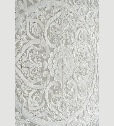 White Lotus Mandala King Wall Art Panel with Frame - D'DASS Store