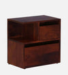 Rustic Edge  Solid Wood Bedside Table In Honey Oak Finish With Drawers - D'DASS Store