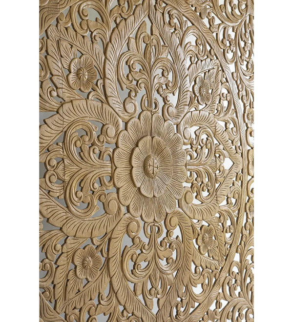 Bali Dreamscape King Size Handcrafted Carved Headboard with Frame - D'DASS Store