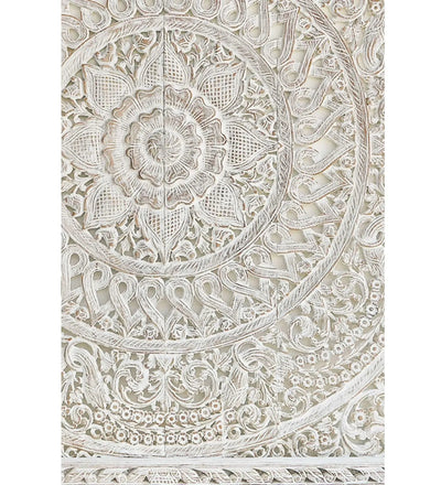 Ocean MistCoastal White King Size Bed Headboard with Frame - D'DASS Store