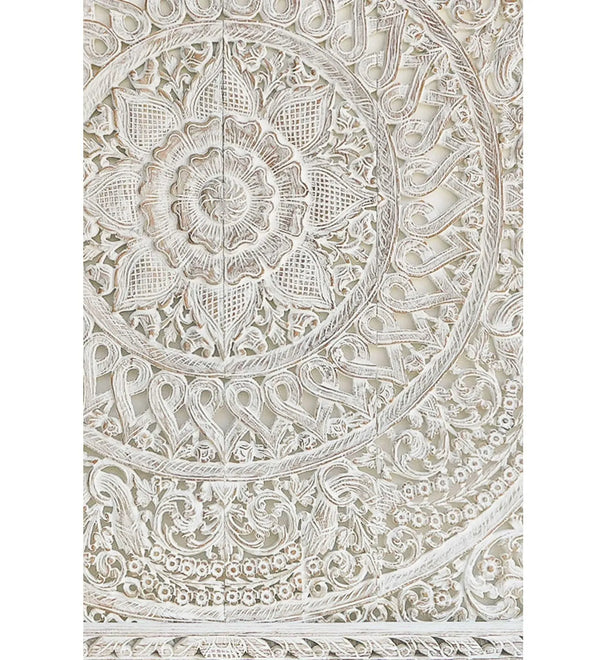 Ocean Mist  Coastal White King Size Bed Headboard with Frame - D'DASS Store