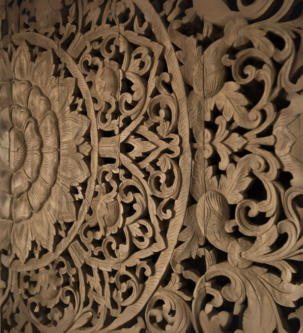 Mewar Majesty Large Grand Carved Wooden Wall Art or Ceiling Panel with Frame - D'DASS Store