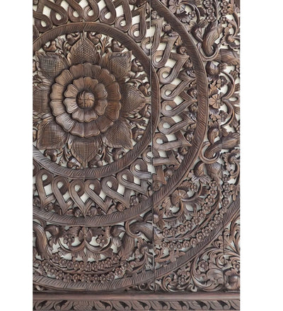 Rajsi Rivaayat Hand Carved Mandala Panels in Wood with Frame - D'DASS Store