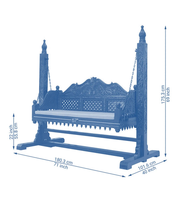 Maharani Handcarved Swing Sofa for Living Room | House Swings for Living Room - D'DASS Store
