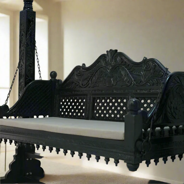 Maharaja Solid wood Handcarved Swing Sofa for Living Room | House Swings for Living Room - D'DASS Store