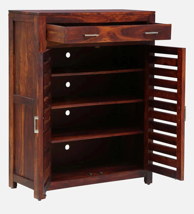 Doorstep Charm Collection Sheesham Wood Shoe Cabinet In Scratch Resistant Honey Oak Finish - D'DASS Store