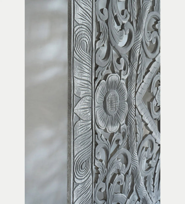 Rustic Mist Grey Headboard with Frame - D'DASS Store