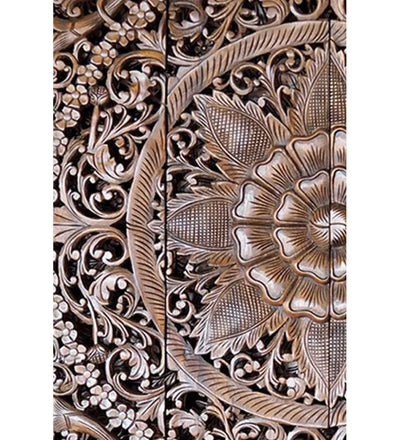 Maharaja King Lotus Bed Headboard with Frame - D'DASS Store