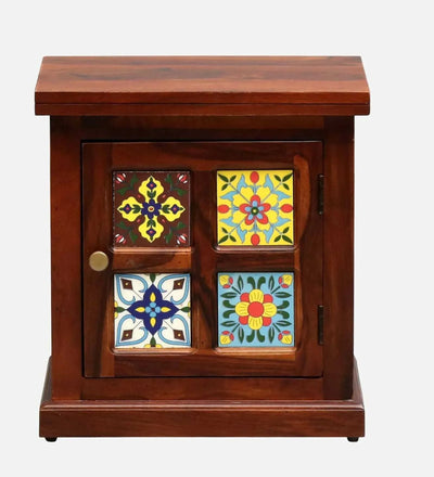 Teak Forge Wood Bedside Table