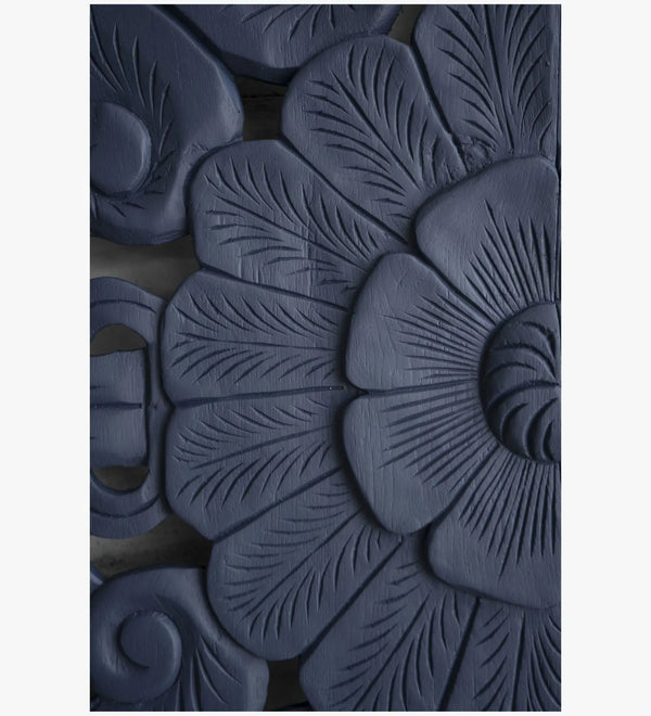 Bluewood Elegance King Size Headboard, Carved Teak with Frame - D'DASS Store