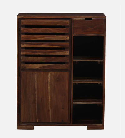 OakLine Bench Sheesham Wood Shoe Cabinet in Scratch Resistant Provincial Teak Finish - D'DASS Store