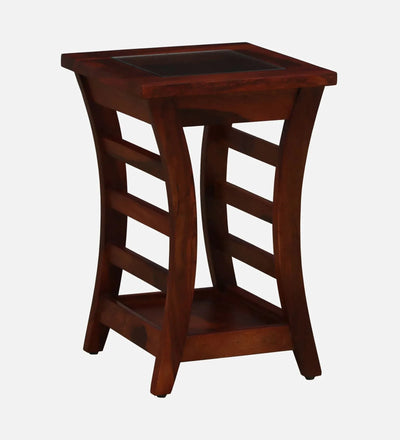 Regal Reflections Wood Side Table In Honey Oak Finish With Glass Top - D'DASS Store