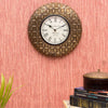 Shield Style Brass Wooden Wall Clock for Home