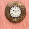 Shield Style Brass Wooden Wall Clock for Home