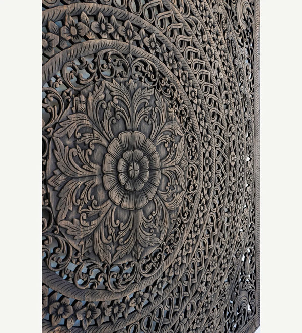 Royal Medina Carved Headboard with Frame - D'DASS Store