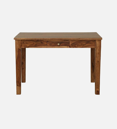 Regal Retreat Wood 4 Seater Dining Set In Rustic Teak Finish with Drawer