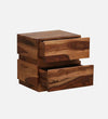 Grainline Wood Bedside Table in Scratch Resistant Rustic Teak Finish With Drawers