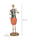 Multicolored Iron Tribal Farmer Set of 4 For Table Decor